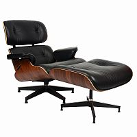 кресло eames style lounge chairчерное с коричневым в Великом Новгороде