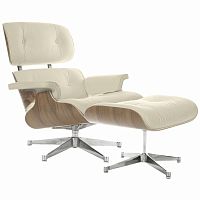 кресло eames style lounge chair & ottoman кремовое в Великом Новгороде