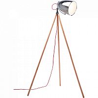 торшер chromatic tripod хром на деревянном основании в Великом Новгороде