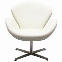 кресло swan chair экокожа белое в Великом Новгороде