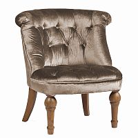 кресло sophie tufted slipper chair серо-коричневое в Великом Новгороде