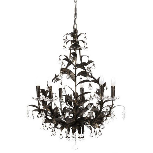 люстра 19th c. rococo iron & smoke crystal round чёрная в Великом Новгороде