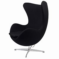 кресло arne jacobsen style egg chair черное в Великом Новгороде