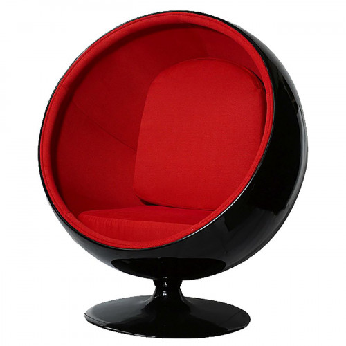 кресло eero ball chair черно-красное в Великом Новгороде