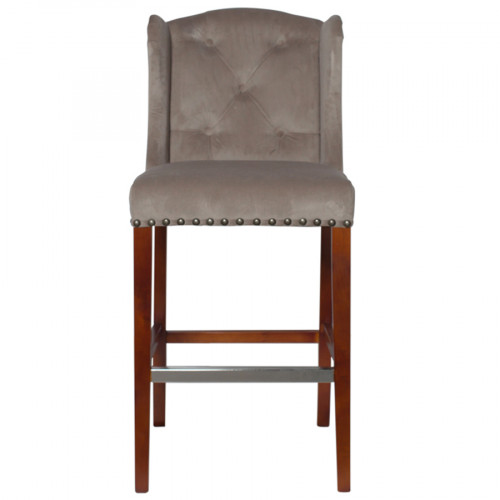 стул барный rais велюр бежево-серый в Великом Новгороде