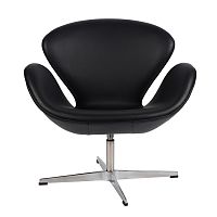 кресло arne jacobsen style swan chair черное в Великом Новгороде