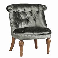 кресло sophie tufted slipper chair микровелюр серое в Великом Новгороде