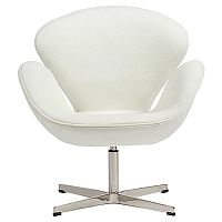 кресло swan chair кашемир белое в Великом Новгороде