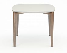 стол обеденный с белой столешницей и коричневыми ножками smooth compact в Великом Новгороде