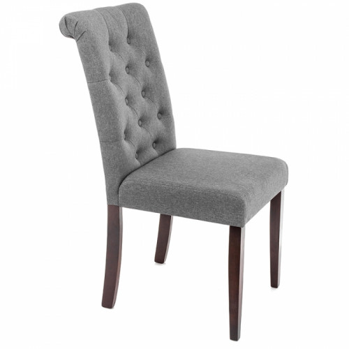 стул деревянный amelia dark walnut / fabric grey в Великом Новгороде