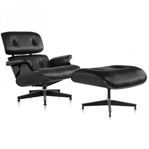 кресло eames style lounge chair черное в Великом Новгороде