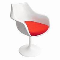 кресло tulip armchair бело-красное шерсть в Великом Новгороде