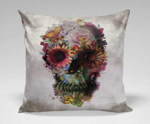 подушка flower skull by ali gulec в Великом Новгороде
