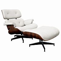 кресло lounge chair & ottoman белое в Великом Новгороде