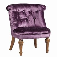 кресло sophie tufted slipper chair микровелюр фиолетовое в Великом Новгороде