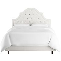 кровать двуспальная 180х200 белая с каретной стяжкой harvey tufted white в Великом Новгороде