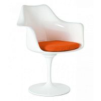 кресло tulip armchair бело-оранжевое шерсть в Великом Новгороде