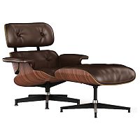 кресло lounge chair & ottoman коричневое в Великом Новгороде