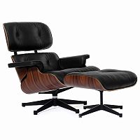 кресло eames style lounge chair & ottoman черное в Великом Новгороде