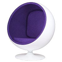 кресло eero ball chair бело-фиолетовое в Великом Новгороде