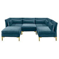 диван zara sectional угловой синий в Великом Новгороде