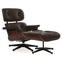 кресло eames style lounge chair палисандр коричневое в Великом Новгороде