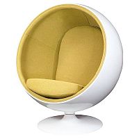 кресло eero ball chair бело-горчичное в Великом Новгороде