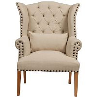 кресло quinn tufted armchair бежевое в Великом Новгороде